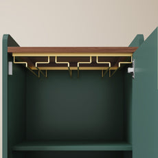 CBJCBJ Modern Wine Storage Cabinet with Rack & Adjustable shelves Coffee Bar for Kitchen, Dining Room, Apartment, Green