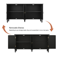 CBJCBJ 58" Retro Sideboard Buffet Cabinet with Storage, Accent Cabinet for Kitchen, Living Room,Black
