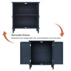 CBJCBJ Retro 34" Sideboard Buffet Cabinet with Storage, Accent Cabinet for Dining Room, Living Room,Blue
