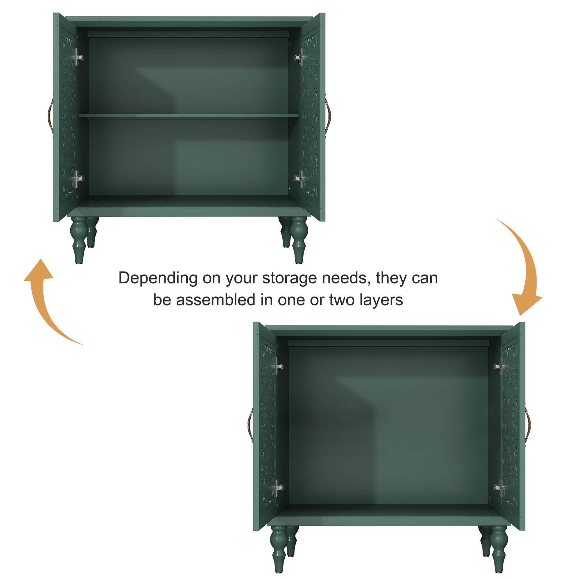 CBJCBJ 31.5" Mid Century Retro Sideboard Buffet Cabinet 2 Door, Accent Cabinet for Dining Room,Green