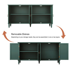 CBJCBJ 58" Retro Sideboard Buffet Cabinet with Storage, Accent Cabinet for Kitchen, Living Room,Green