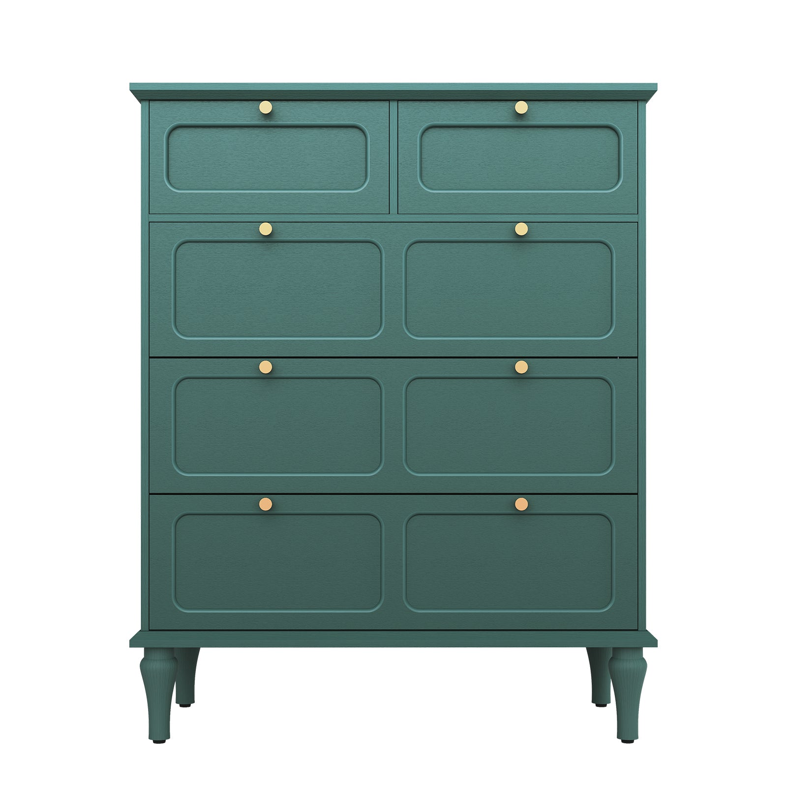 HLR 40" Mid-century 5 Drawer Dresser for Bedroom, Small Dressers & Chest of Drawers,Green