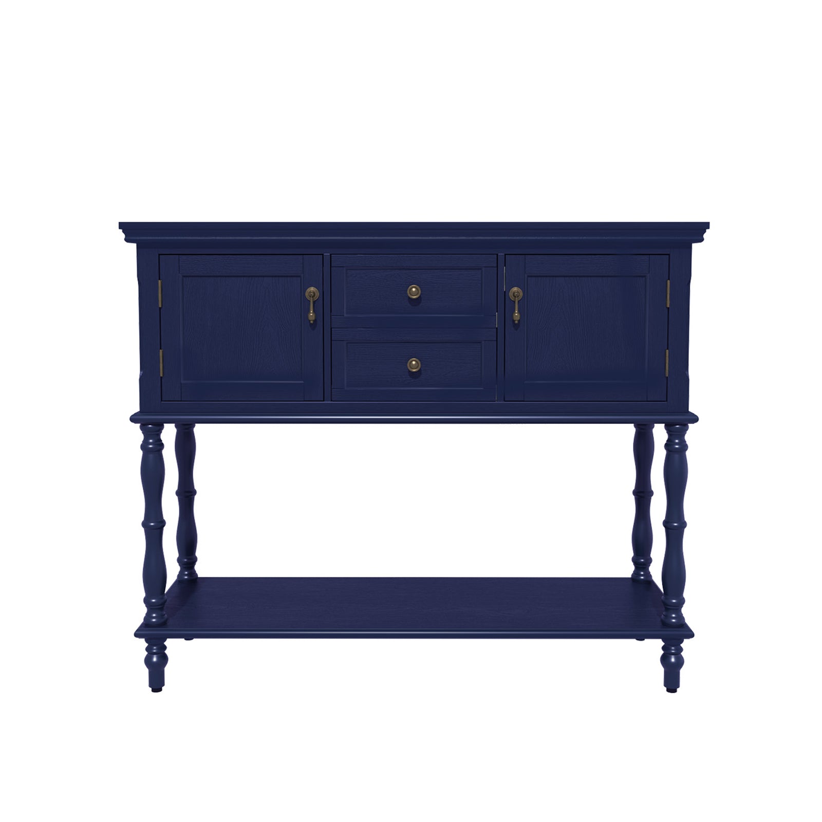 HLR 42" Farmhouse Modern Console Table, Entryway Table with Storage Shelf for Living Room, Navy Blue