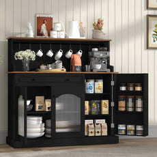 HLR® 48” Farmhosue Coffee Bar Cabinet with Hutch