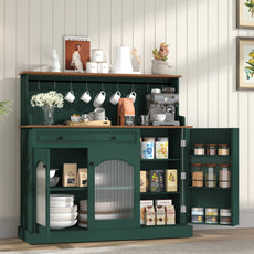 HLR® 48” Farmhosue Coffee Bar Cabinet with Hutch