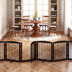 HLR® Freestanding Dog Gate with Door, Pet Gate for Stairs, 80 inch Wide Pet Barrier Indoor