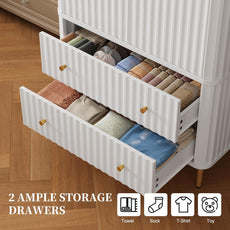HLR® Armoire Wardrobe Closet with 2 Doors and 2 Drawers, 71'' Tall Modern Wardrobe Storage Cabinet