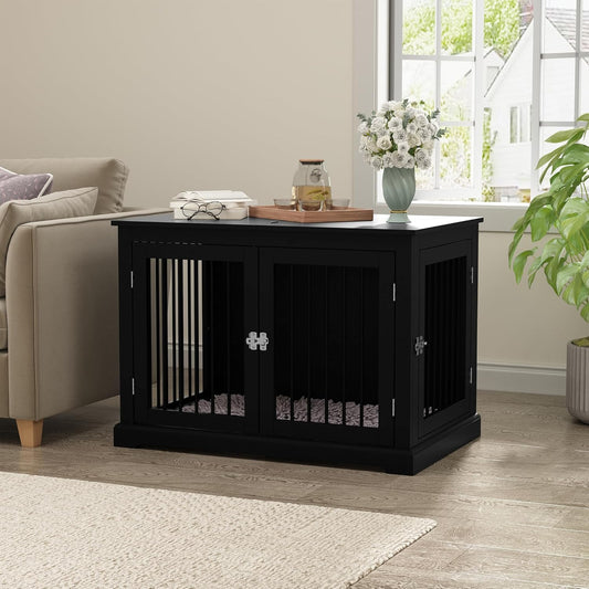 HLR® Furniture Style Dog Crate with Cushion, Dog Kennel Medium, Pet Crates, Dog Cage