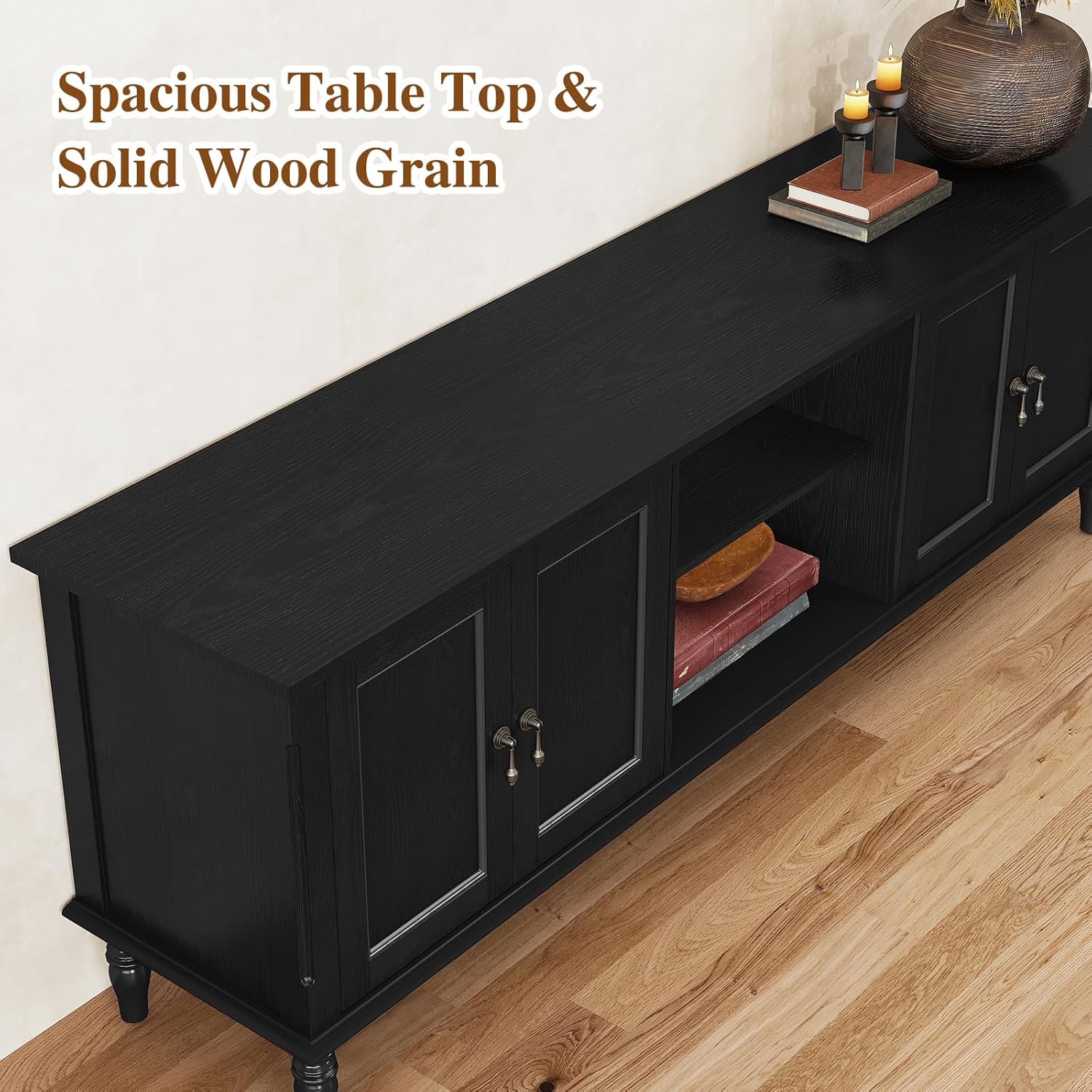 HLR® 67" TV Stand for TVs up to 75 inch, Retro Entertainment Center