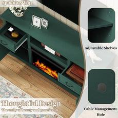 HLR® Fireplace TV Stand for TV up to 65'', Consoles Cabinet with Adjustable Shelves