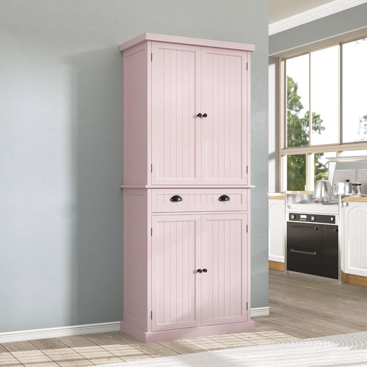 HLR® 72" Tall Kitchen Pantry Storage Cabinet with Drawer and Adjustable Shelves