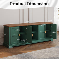 HLR® 67” Modern TV Stand for TVs up to 75+ inch, Shaker Style Television Console Table