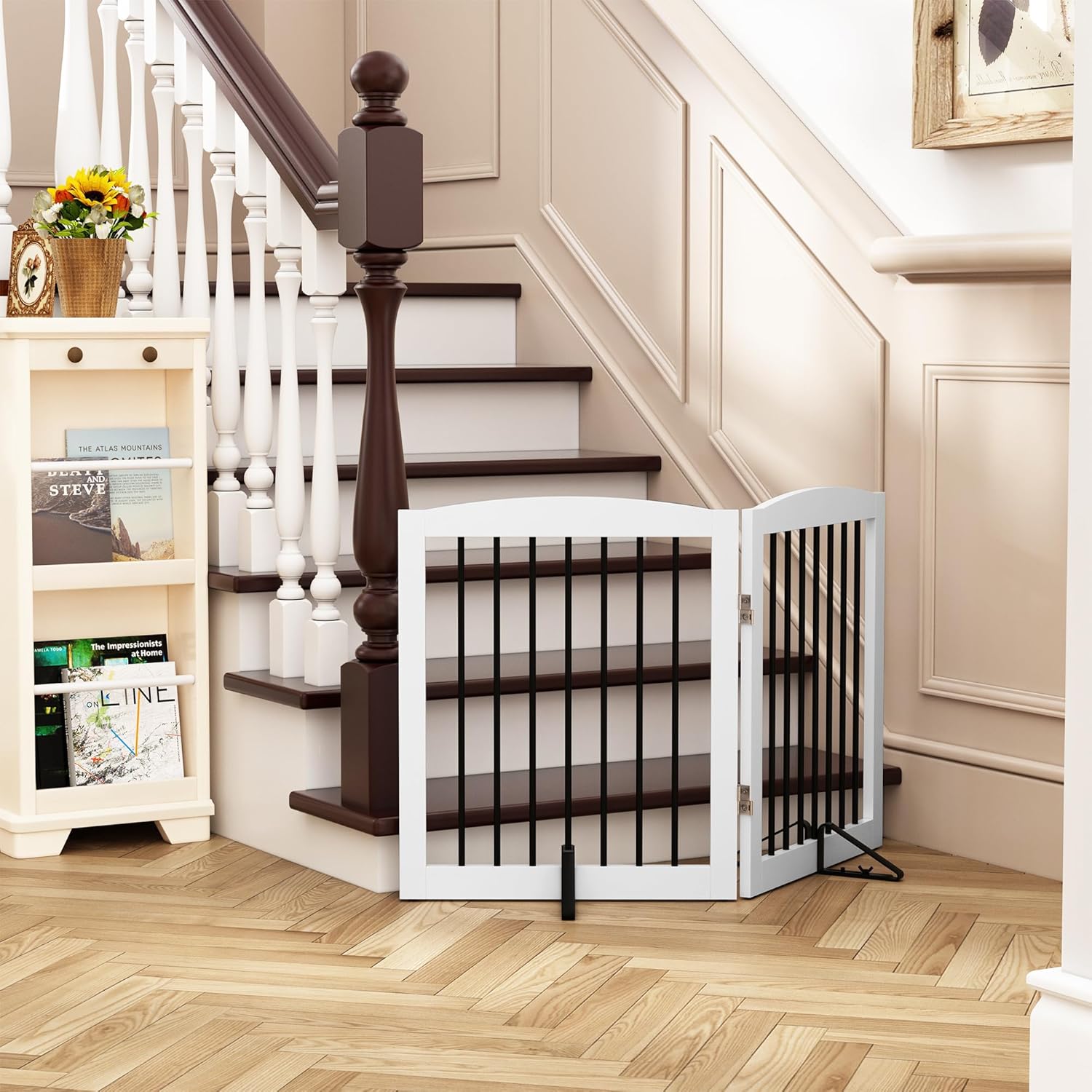 HLR® Stützfüße für Haustiergitter (Aktualisierte Version), Haustiergitter Metallstützfüße 2er Set 