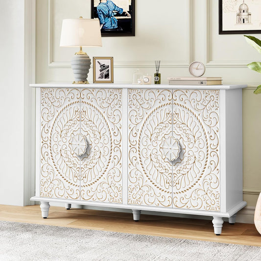 HLR® Sideboard Buffet Cabinet with Storage,48" Vintage Decorative Accent Cabinet