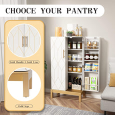 HLR® 45'' Kitchen Pantry Cabinet,Storage Cabinet with Doors and Adjustable Shelves