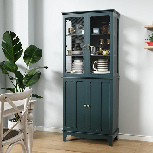 HLR® 72" Freestanding Kitchen Pantry Storage Sideboard, Classical Tall Cabinet