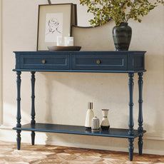 (Newest) HLR® Console Table for Entryway with 2 Drawers-Minimal Assembly,Black Retro Entryway Table
