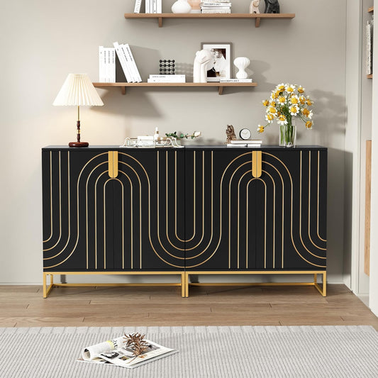 HLR® Accent Wood Grain Cabinet with 2 Doors, Storage Cabinet Sideboard