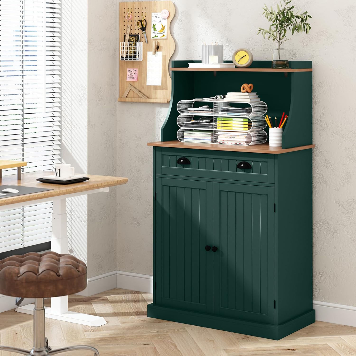 HLR® 54" Kitchen Microwave Cabinet/Stand with Storage and Drawers