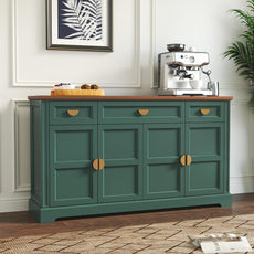 (Newest) HLR® 60” Large Buffet Sideboard Cabinet with 4 Doors and 3 Drawers Shaker Style