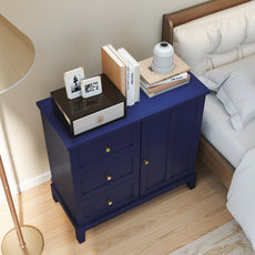 HLR® Wooden Accent Cabinet with 3 Drawers and Doors