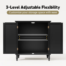 HLR 31.5'' Large Sideboard Buffet Cabinet with Storage, 2 Doors Modern Credenza Table for Living Room