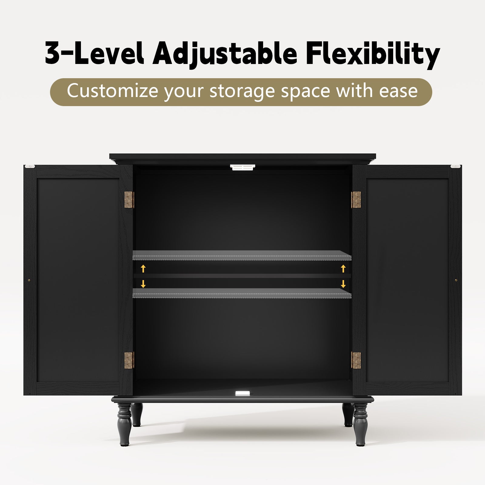 HLR 31.5'' Large Sideboard Buffet Cabinet with Storage, 2 Doors Modern Credenza Table for Living Room