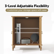 HLR 31.5'' Large Sideboard Buffet Cabinet with Storage, 2 Doors Modern Credenza Table for Living Room, Brown