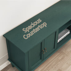 CBJCBJ 67" TV Stand, for TVs up to 75", Retro Entertainment Center with Storage for Living Room,Green