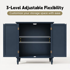 CBJCBJ Retro 34" Sideboard Buffet Cabinet with Storage, Accent Cabinet for Dining Room, Living Room,Blue
