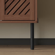 HLR Mid Century Modern 55" TV Stand for 65 Inch TV, Entertainment Center with Storage, Brown
