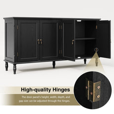 CBJCBJ 58" Retro Sideboard Buffet Cabinet with Storage, Accent Cabinet for Kitchen, Living Room,Black