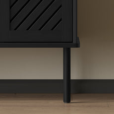 HLR Mid Century Modern 55" TV Stand for 65 Inch TV, Entertainment Center with Storage, Black