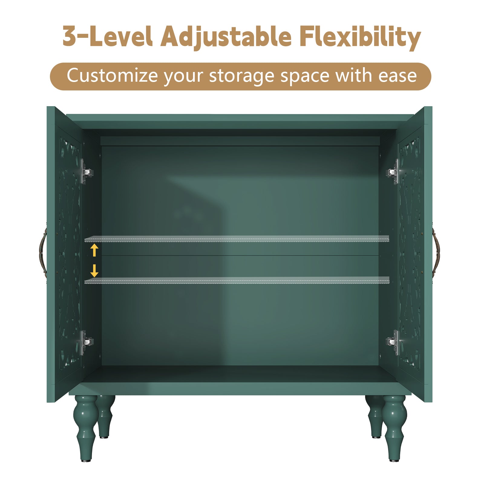 HLR 31.49" Accent Cabinet, 2 Doors Sideboards and Buffets Cabinet Buffet Cabinet with Storage for Living Room, Green