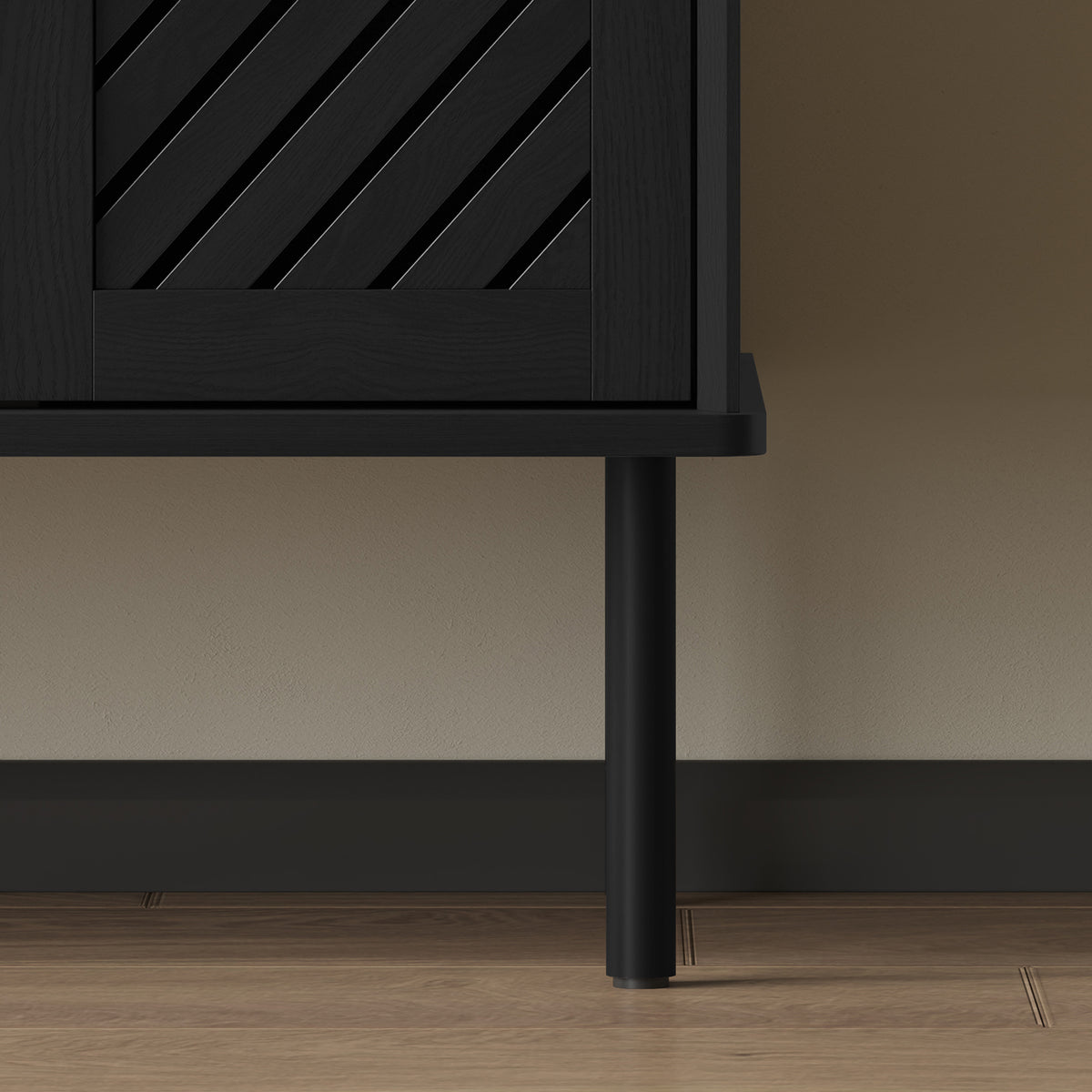 HLR Mid Century Modern 70" Large TV Stand for 80 Inch TV, Entertainment Center with Storage, Black