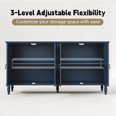 CBJCBJ 58" Retro Sideboard Buffet Cabinet with Storage, Accent Cabinet for Kitchen, Living Room,Blue