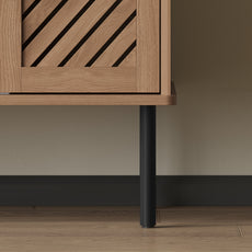 HLR Mid Century Modern 55" TV Stand for 65 Inch TV, Entertainment Center with Storage, Walnut