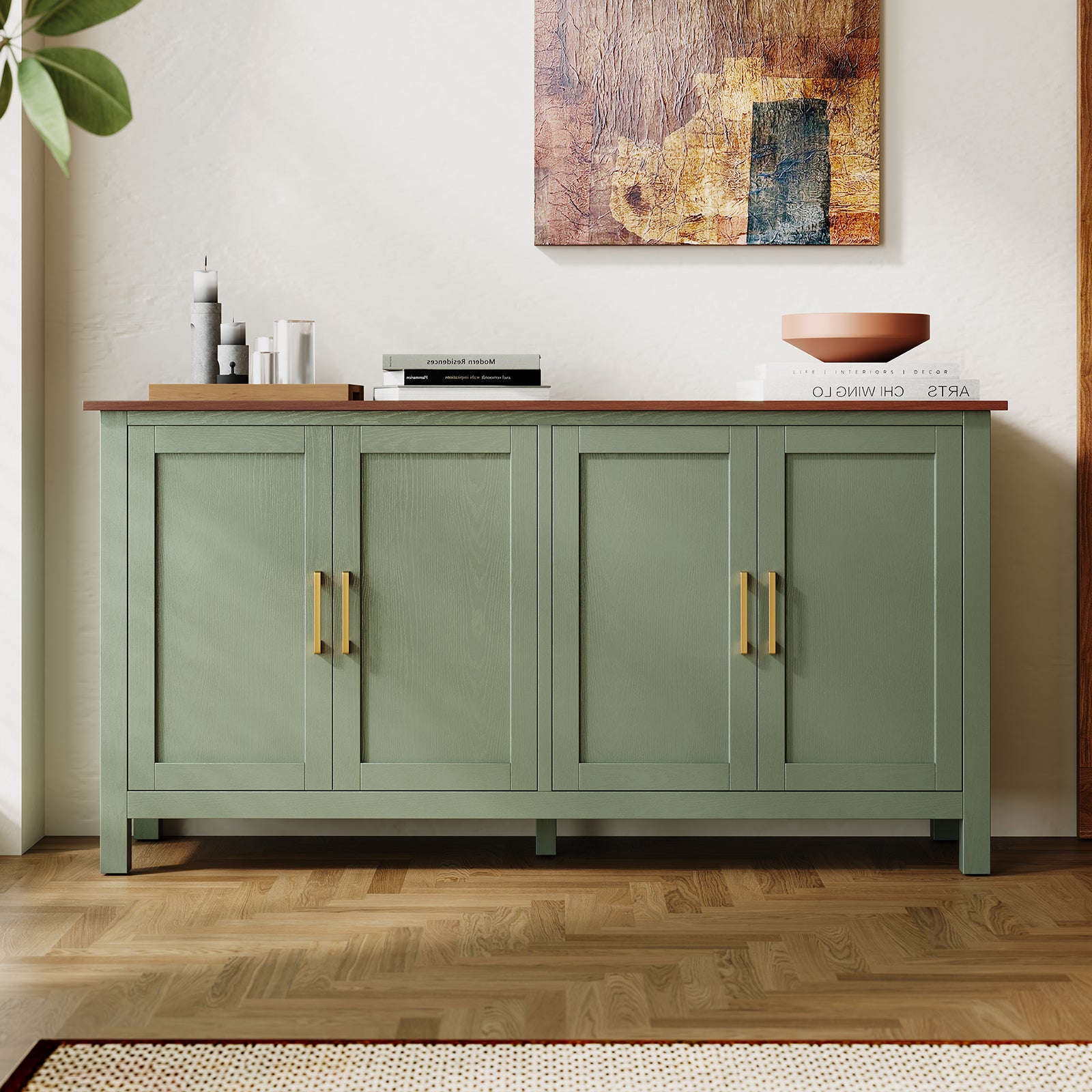 CBJCBJ 58” Modern Sideboard Buffet Cabinet, Living Room Accent Cabinet with Storage, for Kitchen