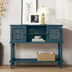 CBJCBJ 42'' Modern Retro Console Table, Entryway Table with Open Storage Shelf , for Living Room,Blue