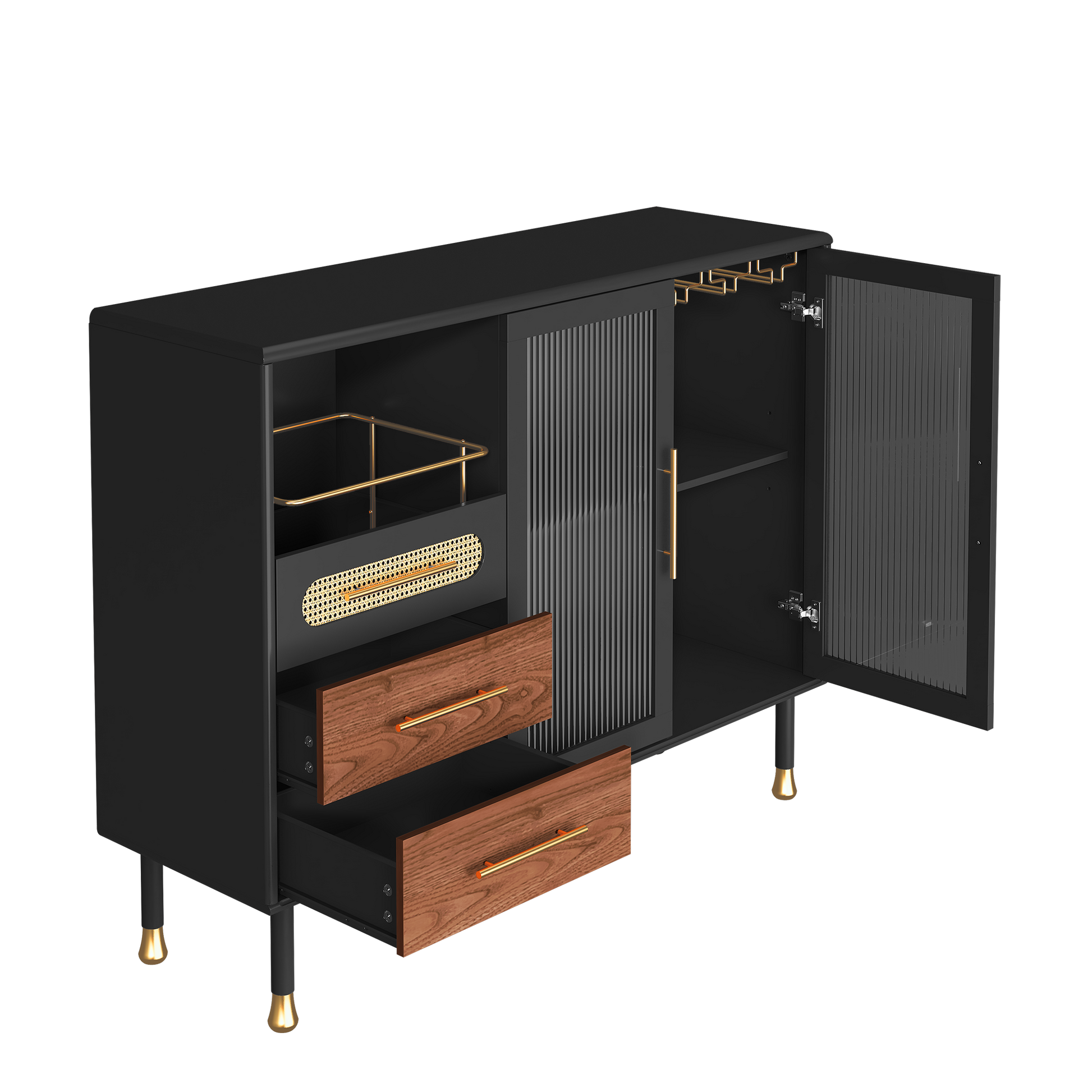 HLR® 48" Coffee Bar Cabinet with Wine Racks&Drawers