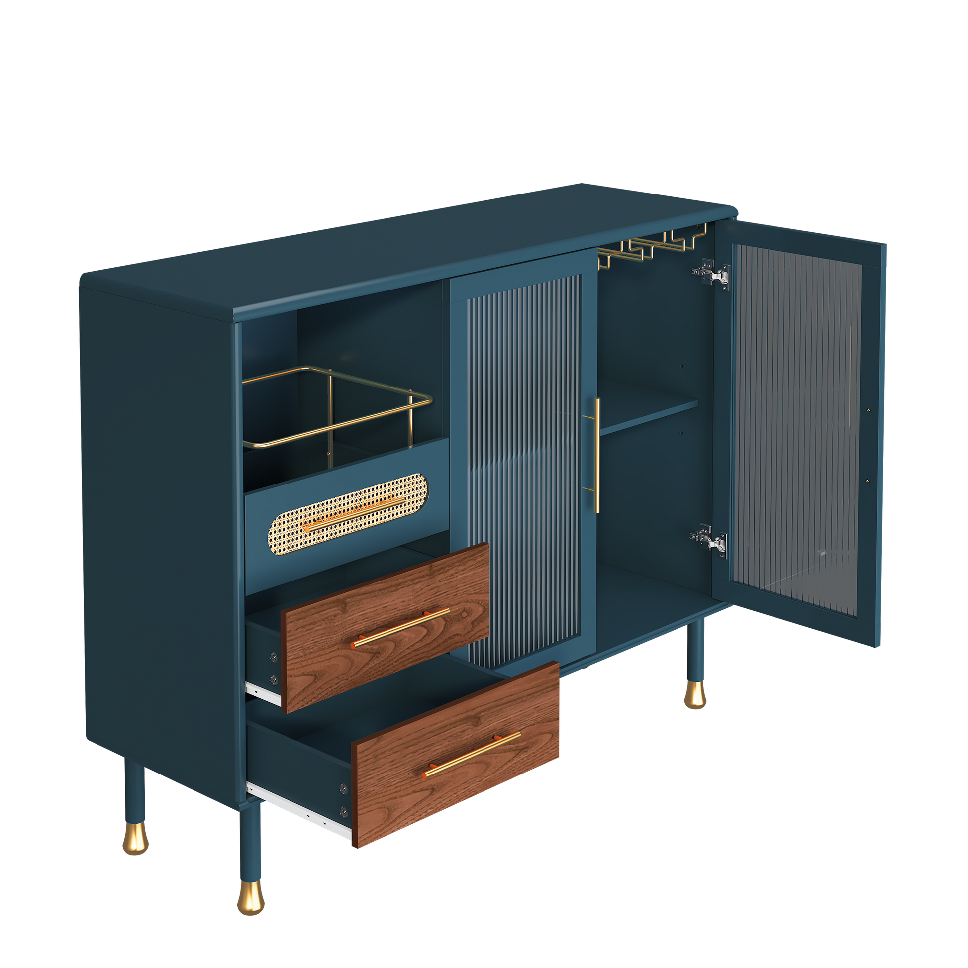 HLR® 48" Coffee Bar Cabinet with Wine Racks&Drawers