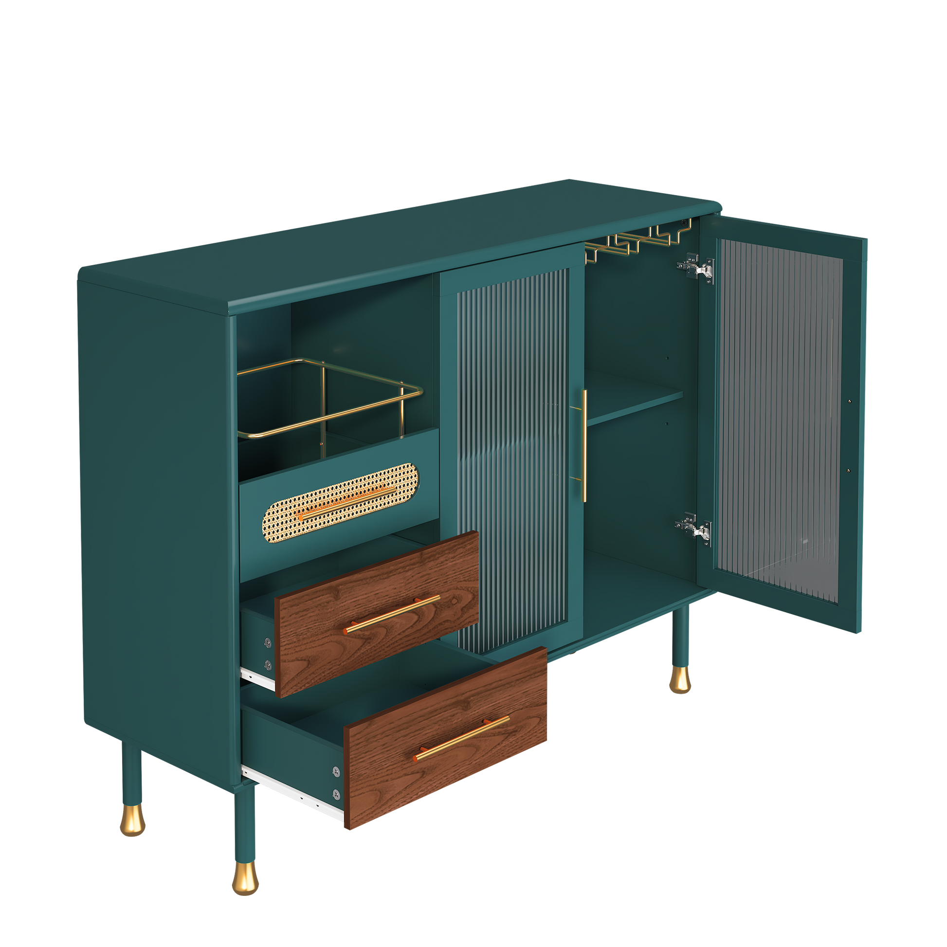 HLR® 48" Coffee Bar Cabinet with Wine Racks&Drawers