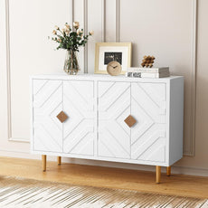 HLR® 48'' Buffet Cabinet with 4 Doors and Shelves, Modern Credenza Storage Cabinet