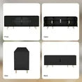 CBJCBJ 66" TV up to 75" Stand for Living Room, Entertainment Center with Glass Storage Cabinet