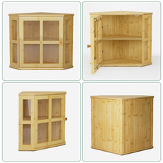 HLR Double Layer Bamboo Bread Box for Kitchen Counter, Large Capacity Bread Storage Bin with Acrylic Door,Brown