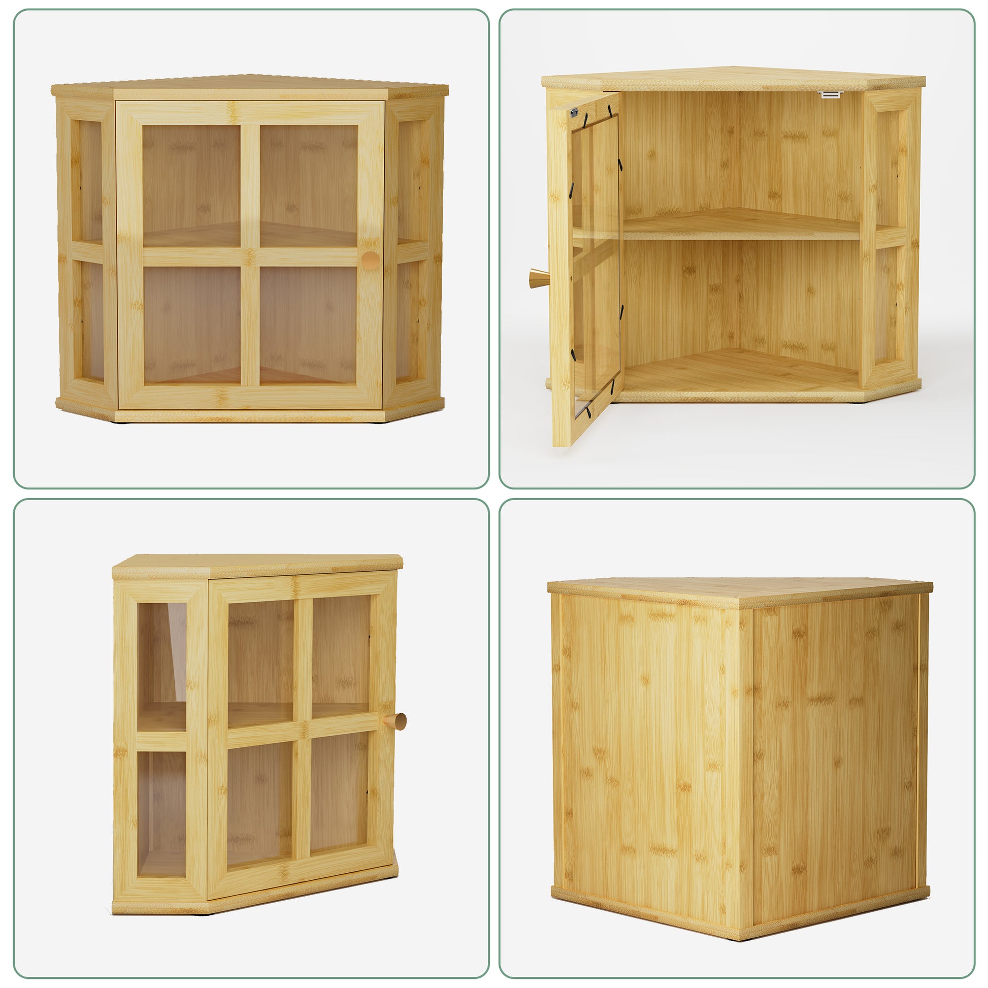 HLR Double Layer Bamboo Bread Box for Kitchen Counter, Large Capacity Bread Storage Bin with Acrylic Door,Brown