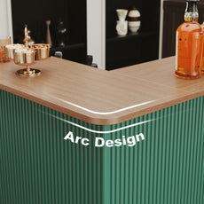 HLR L-Shaped Home Bar Cabinet with Fridge Space, 4-Tier Corner Bar Unit Wine Cabinet with Storage, Green
