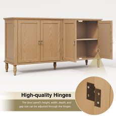 HLR 58'' Large Sideboard Buffet Cabinet with Storage, 4 Doors Modern Credenza Table for Living Room, Wood