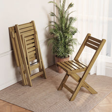 HLR 3-Piece Folding Bistro Table and Chairs Set, Outdoor Patio Solid Wood Furniture Sets with Table Outdoor Garden, Brown
