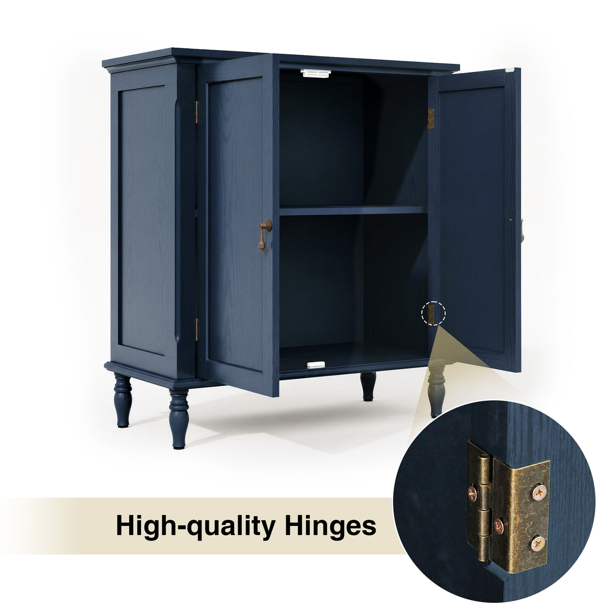 CBJCBJ Retro 34" Sideboard Buffet Cabinet with Storage, Accent Cabinet for Dining Room, Living Room,Blue